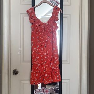 Lulu’s Coral Floral Dress